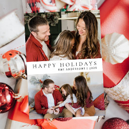 Tarjeta Festiva Navidades minimalistas elegantes | Familia moderna