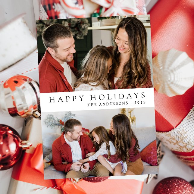 Tarjeta Festiva Navidades minimalistas elegantes | Familia moderna (Subido por el creador)