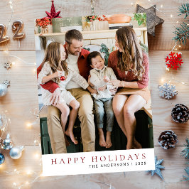 Tarjeta Festiva Navidades minimalistas elegantes | Familia moderna