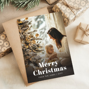 Tarjeta Festiva Navidades minimalistas Familia moderna y elegante