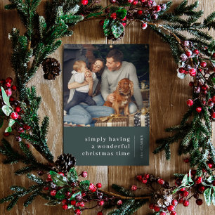 Tarjeta Festiva Navidades minimalistas   Fotografía de la familia 