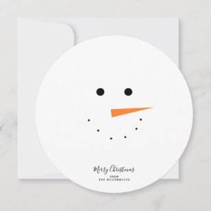 Tarjeta Festiva Navidades minimalistas Guión manuscrito de Snowman