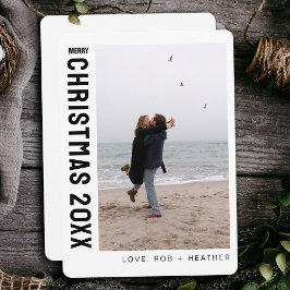 Tarjeta Festiva Navidades minimalistas modernos de una foto person