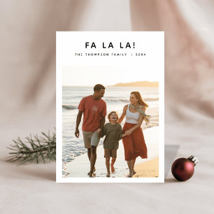 Tarjeta Festiva Navidades Minimalistas modernos Fa La Beach Photo