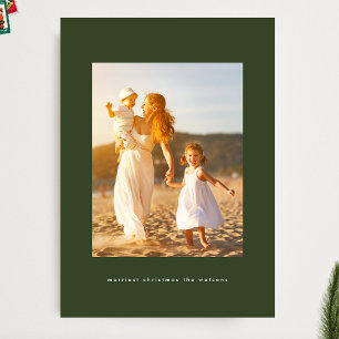 Tarjeta Festiva Navidades Minimalistas modernos y simples verdes U