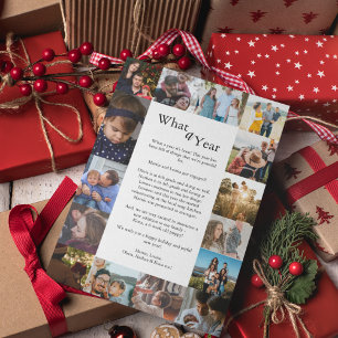 Tarjeta Festiva Navidades minimalistas qué año de Collage de fotos