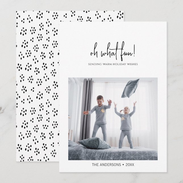 Tarjeta Festiva Navidades minimalistas qué divertidos (Anverso / Reverso)