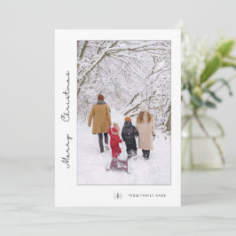 Tarjeta Festiva Navidades minimalistas saludan a Personalizado fot