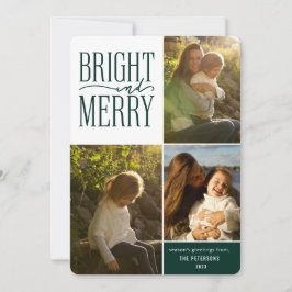 Tarjeta Festiva Navidades mínimos brillantes y merry modernos foto