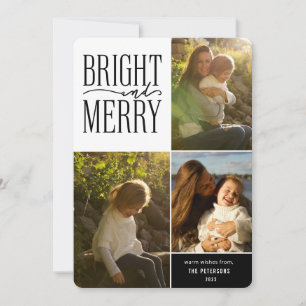 Tarjeta Festiva Navidades mínimos brillantes y merry modernos foto