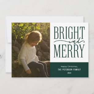 Tarjeta Festiva Navidades mínimos brillantes y merry modernos foto