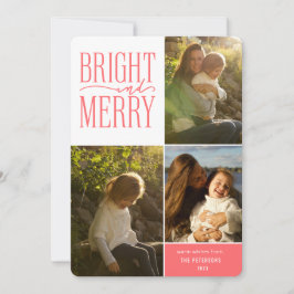 Tarjeta Festiva Navidades mínimos brillantes y merry modernos foto