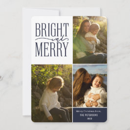 Tarjeta Festiva Navidades mínimos brillantes y merry modernos foto