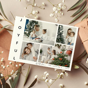 Tarjeta Festiva Navidades Mínimos DE Collage de fotos JOYFUL