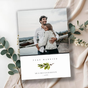 Tarjeta Festiva Navidades Mínimos De La Rama De Pino Muy Casados