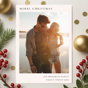 Tarjeta Festiva Navidades mínimos, foto moderna informal simple, r