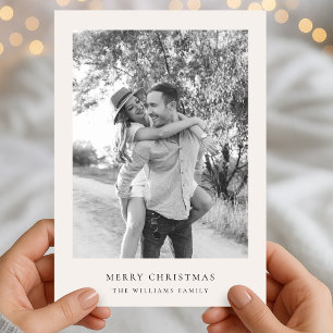 Tarjeta Festiva Navidades mínimos   Foto simple en blanco y negro