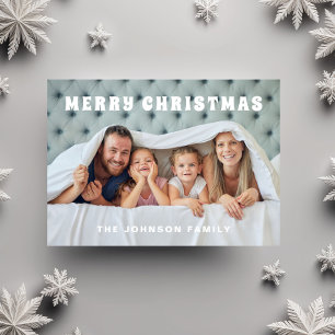 Tarjeta Festiva Navidades mínimos fotografía familiar moderna