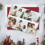 Tarjeta Festiva Navidades Mínimos Fotos familiares modernas Rojo<br><div class="desc">Celebre las vacaciones con un toque de elegancia moderna utilizando nuestra tarjeta de vacaciones familiar de Navidades modernos y sencillos. Esta carta de diseño cuidado acoge el espíritu de la familia y la alegría de la temporada festiva, lo que le permite mostrar sus preciados recuerdos en un hermoso y personalizable....</div>