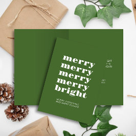 Tarjeta Festiva Navidades Mínimos Mínimos Verdes Brillantes Y Bril