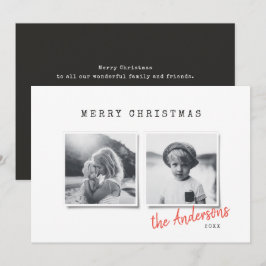 Tarjeta Festiva Navidades mínimos modernos foto múltiple