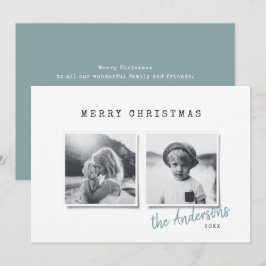 Tarjeta Festiva Navidades mínimos modernos foto múltiple