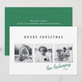 Tarjeta Festiva Navidades mínimos modernos foto múltiple