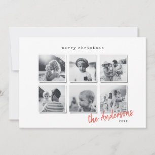 Tarjeta Festiva Navidades mínimos modernos foto múltiple