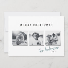 Tarjeta Festiva Navidades mínimos modernos foto múltiple