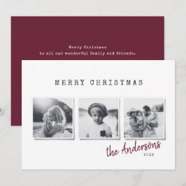 Tarjeta Festiva Navidades mínimos modernos foto múltiple