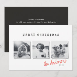 Tarjeta Festiva Navidades mínimos modernos foto múltiple