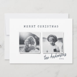 Tarjeta Festiva Navidades mínimos modernos foto múltiple