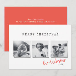 Tarjeta Festiva Navidades mínimos modernos foto múltiple