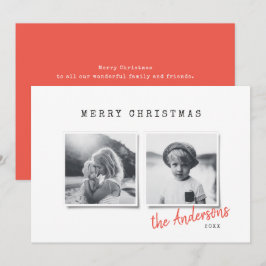 Tarjeta Festiva Navidades mínimos modernos foto múltiple