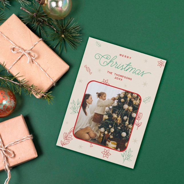 Tarjeta Festiva Navidades mínimos pequeños Elementos Una foto (Subido por el creador)