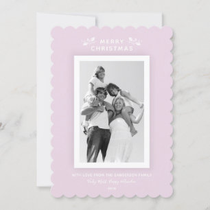 Tarjeta Festiva Navidades mínimos rosados bonitos Foto