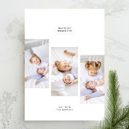 Tarjeta Festiva Navidades Mínimos Sencillos 3 Marcos De Fotografía