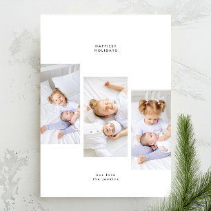 Tarjeta Festiva Navidades Mínimos Sencillos 3 Marcos De Fotografía