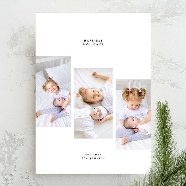 Tarjeta Festiva Navidades Mínimos Sencillos 3 Marcos De Fotografía (Subido por el creador)