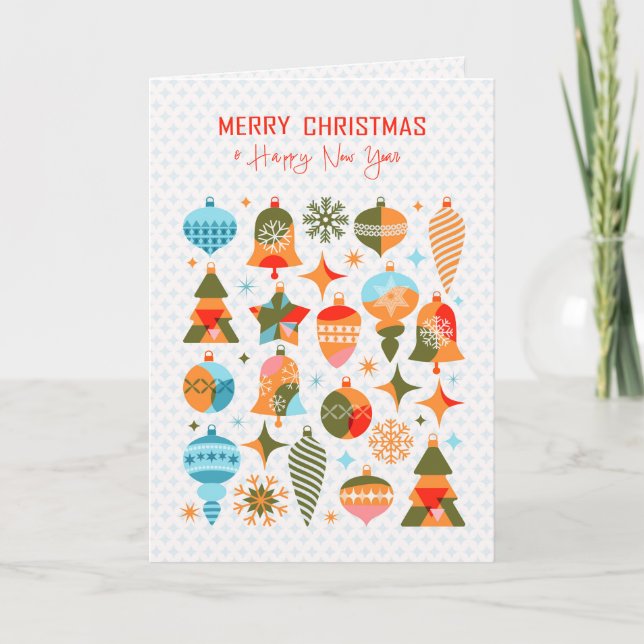 Tarjeta Festiva Navidades modernos (Anverso)