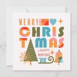 Tarjeta Festiva Navidades modernos