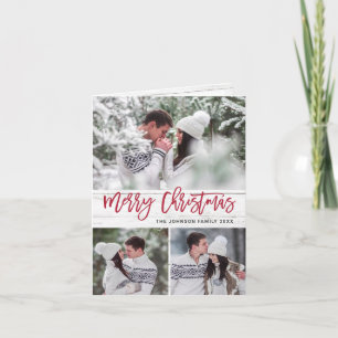 Tarjeta Festiva Navidades modernos 4 FOTOGRAFÍA Saludo de madera r