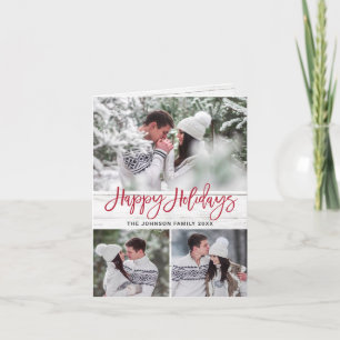 Tarjeta Festiva Navidades modernos 4 FOTOGRAFÍA Saludo de madera r