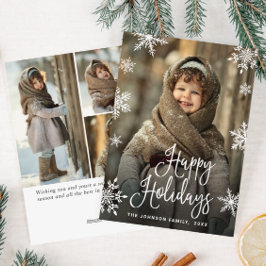 Tarjeta Festiva Navidades modernos 4 saludo fotográfico