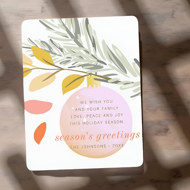 Tarjeta Festiva Navidades modernos adornos de nieve en el invierno (Subido por el creador)