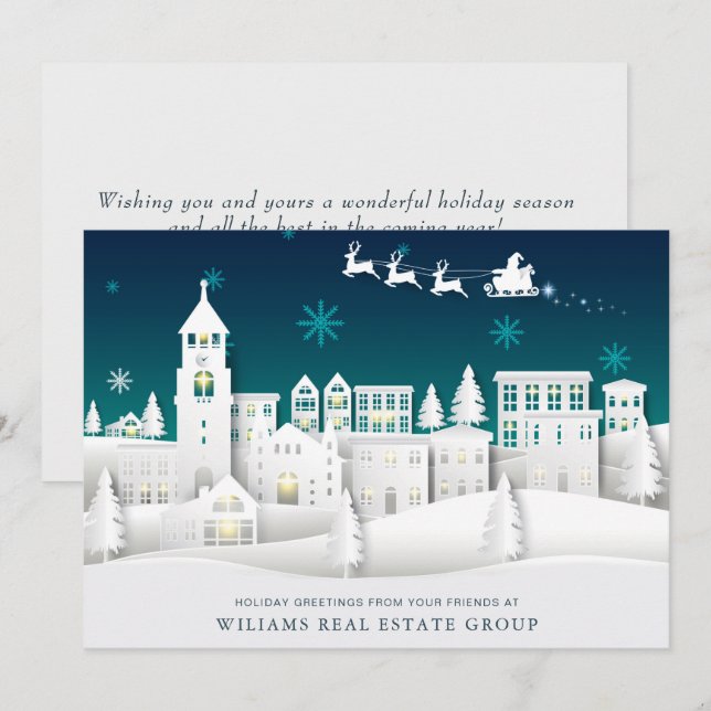Tarjeta Festiva Navidades modernos Composición Saludo Corporativo (Anverso / Reverso)