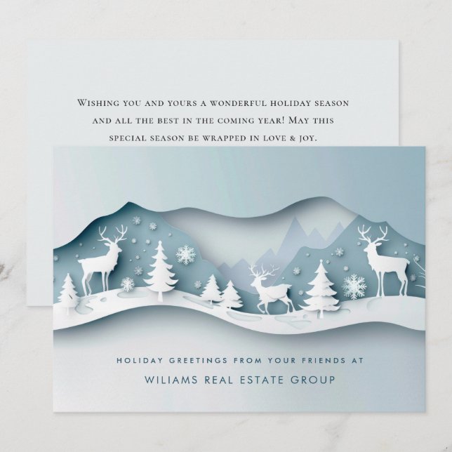 Tarjeta Festiva Navidades modernos Composición Saludo Corporativo (Anverso / Reverso)