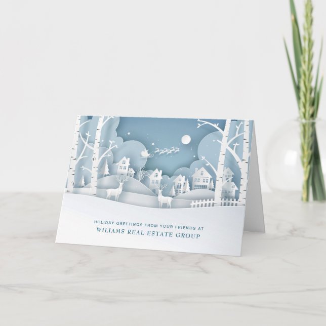 Tarjeta Festiva Navidades modernos Composición Saludo Corporativo (Anverso)