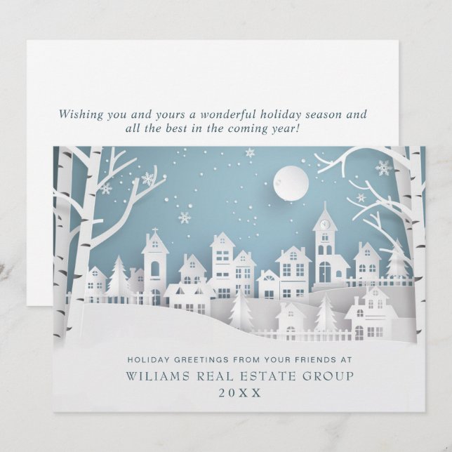 Tarjeta Festiva Navidades modernos Composición Saludo Corporativo (Anverso / Reverso)