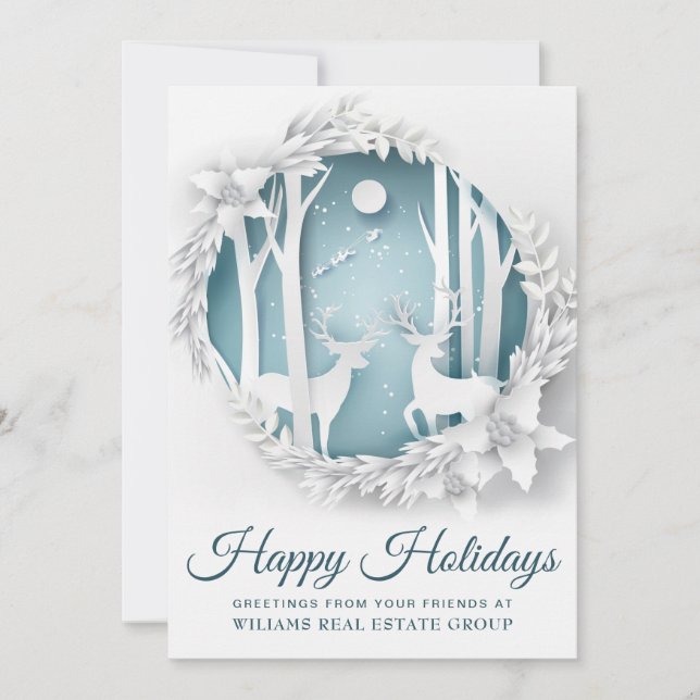 Tarjeta Festiva Navidades modernos Composición Saludo Corporativo (Anverso)